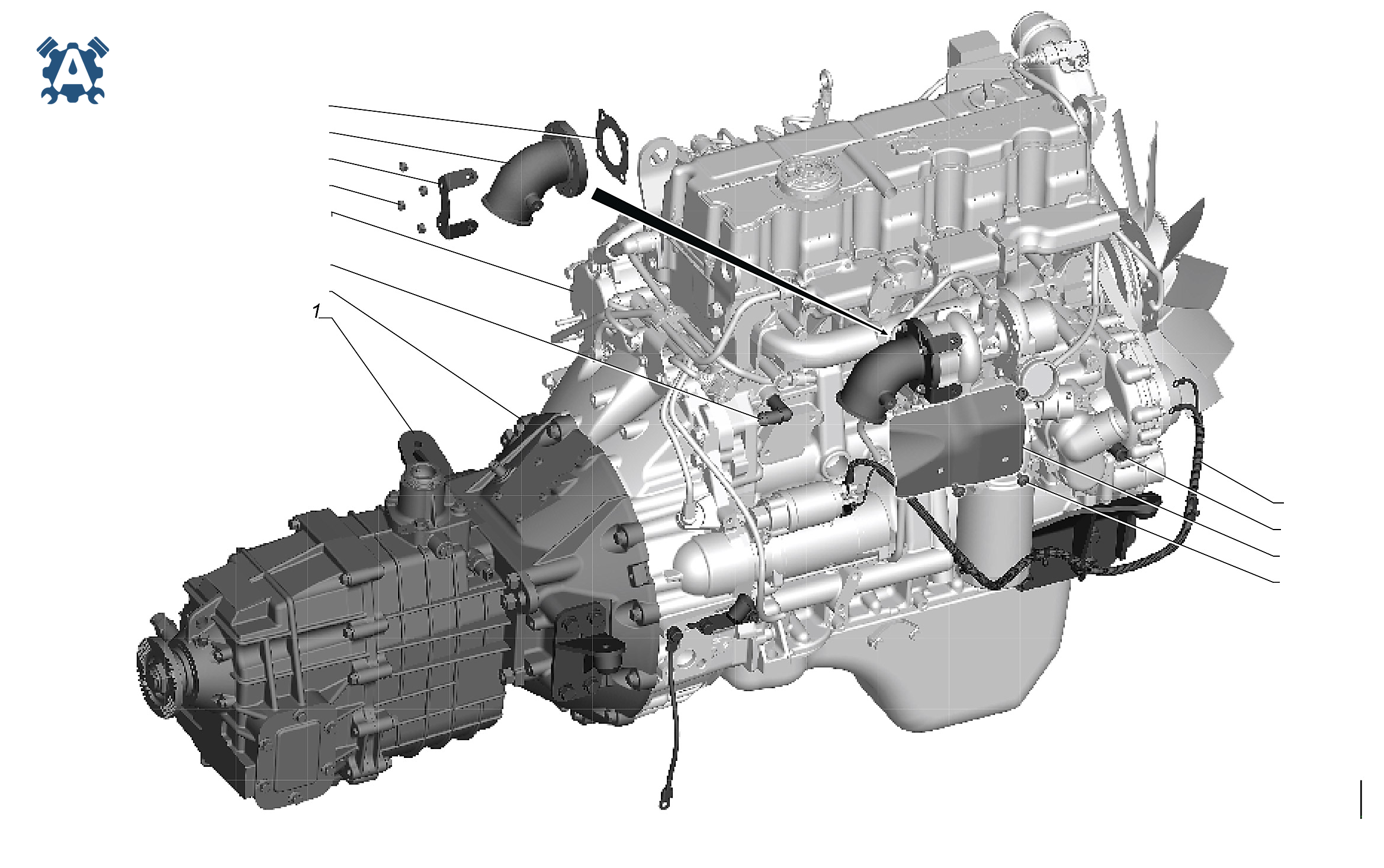 Техническая схема ГАЗон NEXT C41R13 с позиционными номерами